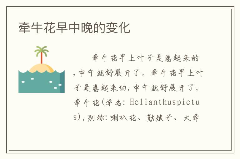 牵牛花早中晚的变化